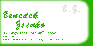 benedek zsinko business card